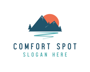 Outdoor Mountain Sunset  logo design