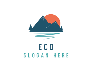 Mountain Climbing - Outdoor Mountain Sunset logo design