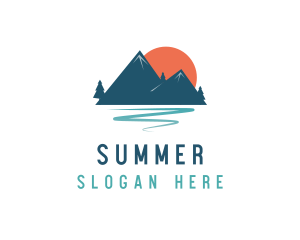 Outdoor Mountain Sunset  logo design