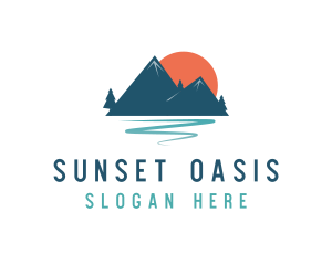 Outdoor Mountain Sunset  logo design