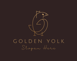 Elegant Golden Bird logo design