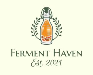 Fermentation - Fermented Lemon Kombucha logo design