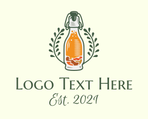 Kombucha - Fermented Lemon Kombucha logo design