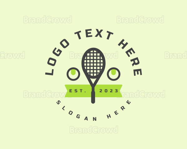 Tennis Racket Badge Logo