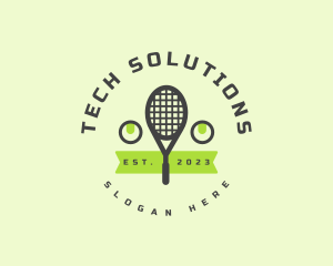 Tennis Racket Badge Logo