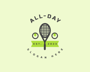 Emblem - Tennis Racket Badge logo design