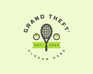 Tennis Racket Badge logo design
