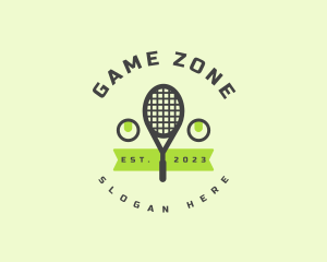 Tennis Racket Badge logo design