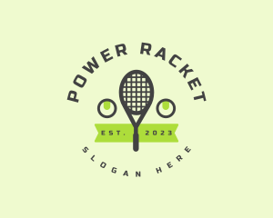 Racket - Tennis Racket Badge logo design