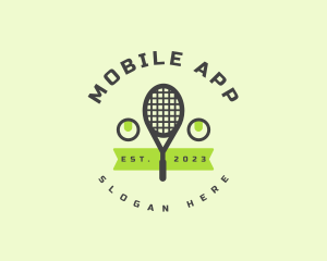 Mesh - Tennis Racket Badge logo design