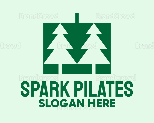Green Christmas Pine Tree Logo