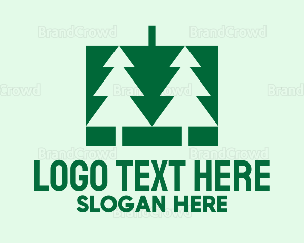 Green Christmas Pine Tree Logo