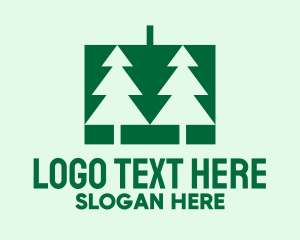 Eco - Green Christmas Pine Tree logo design