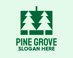 Green Christmas Pine Tree  logo design