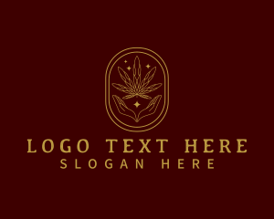 Leaf - Cannabis Leaf Hands logo design