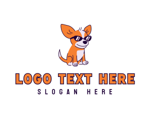 Pet Grooming - Chihuahua Dog Sunglasses logo design