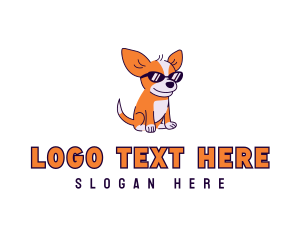 Dog - Chihuahua Dog Sunglasses logo design