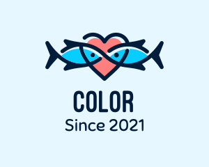 Tilapia - Seafood Fish Love Heart logo design