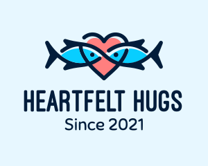 Love - Seafood Fish Love Heart logo design