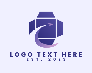 Global Solutions - Arrow Box Package Logistics logo design