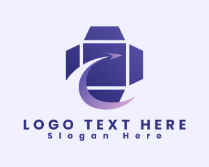 Arrow Box Package Logistics Logo