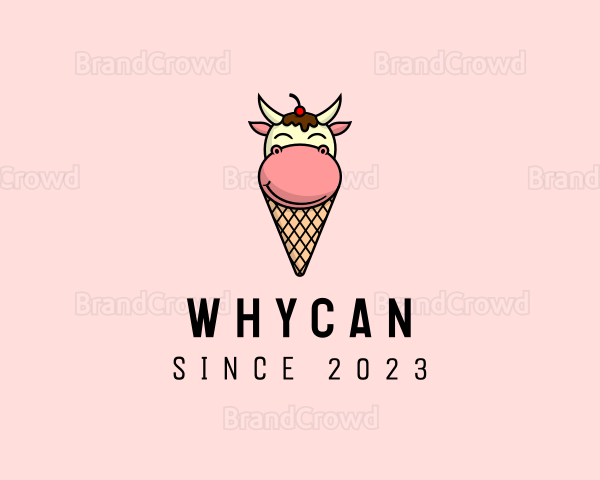 Cow Ice Cream Cone Logo