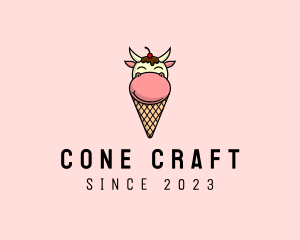 Cone - Cow Ice Cream Cone logo design