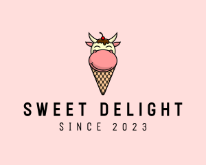Sherbet - Cow Ice Cream Cone logo design
