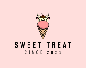 Sherbet - Cow Ice Cream Cone logo design