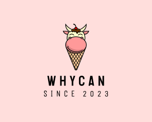 Sherbet - Cow Ice Cream Cone logo design