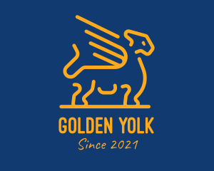 Golden Dragon Line Art logo design