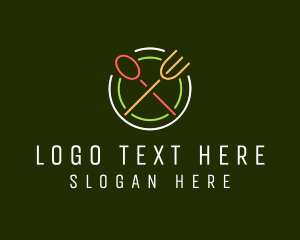 Restaurant Diner Neon Sign logo design