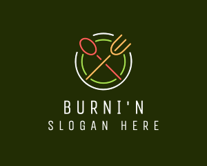 Restaurant Diner Neon Sign logo design