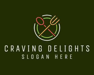 Restaurant Diner Neon Sign logo design