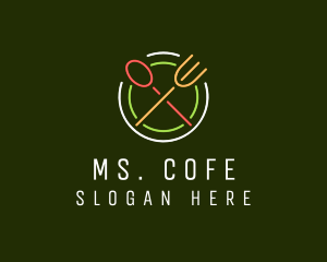 Restaurant Diner Neon Sign logo design