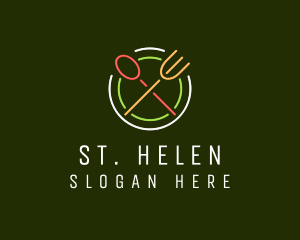 Restaurant Diner Neon Sign logo design