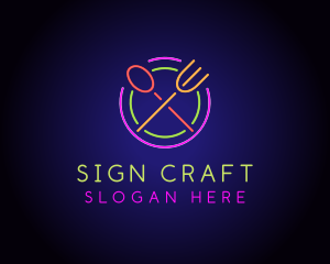 Restaurant Diner Neon Sign logo design