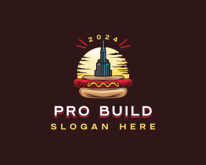 Skyscraper Hotdog Building  logo design