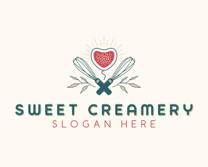 Whisk Cookie Dessert logo design