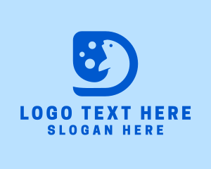 Ocean - Blue Fish Letter D logo design