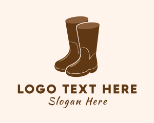 Gumboots - Brown Fashion Boots logo design