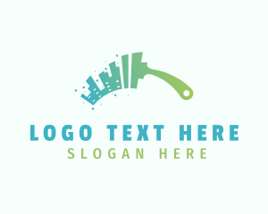 Disinfectant - Cleaner Squilgee Building logo design