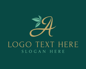 Forestry - Eco Script Letter A logo design