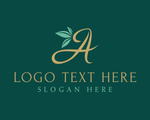 Vegan - Eco Script Letter A logo design