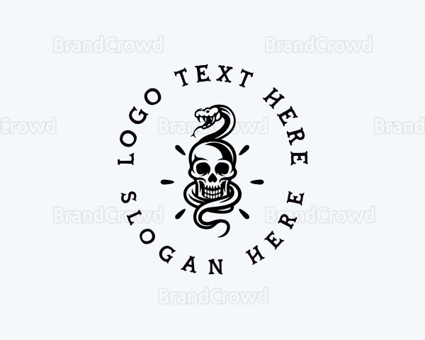 Skull Snake Dead Logo