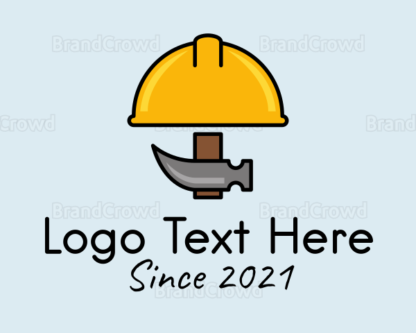 Construction Hat Hammer Logo