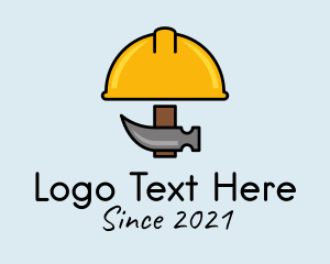 Engineer - Construction Hat Hammer logo design