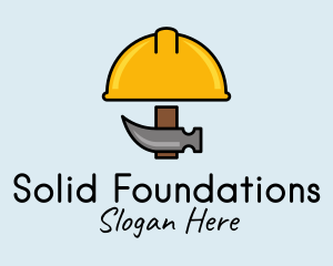 Construction Hat Hammer Logo