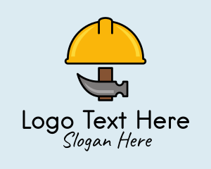 Construction Hat Hammer Logo