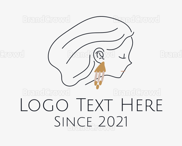 Woman Stylist Earring Logo